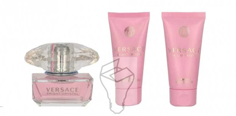 Kvepalų rinkinys moterims Versace Bright Crystal (EDT, 50 ml + kūno losjonas 50 ml + dušo želė, 50 ml)