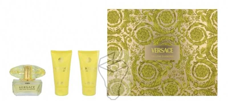 Versace Geltona Diamond rinkinys moterims (EDT, 50 ml + kūno losjonas, 50 ml + dušo želė, 50 ml)