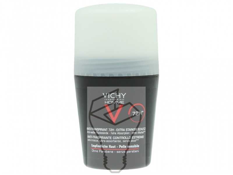 Rutulinis dezodorantas - antiperspirantas vyrams Vichy Homme Intense Roll On 72H, 50 ml