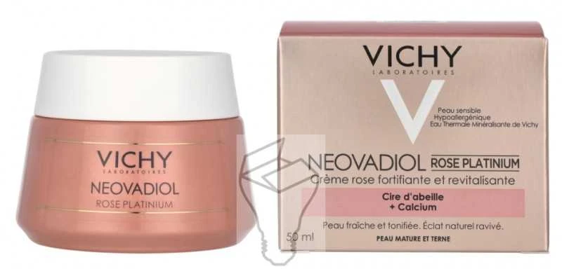"Vichy Neovadiol Rose Platinium" švytėjimo suteikiantis bronzinio efekto dieninis kremas brandžiai odai 50ml