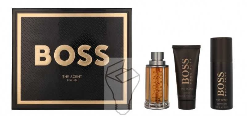 HUGO BOSS Boss The Scent EDT rinkinys vyrams (EDT,100 ml + dezodorantas, 150 ml + dušo želė, 100 ml)
