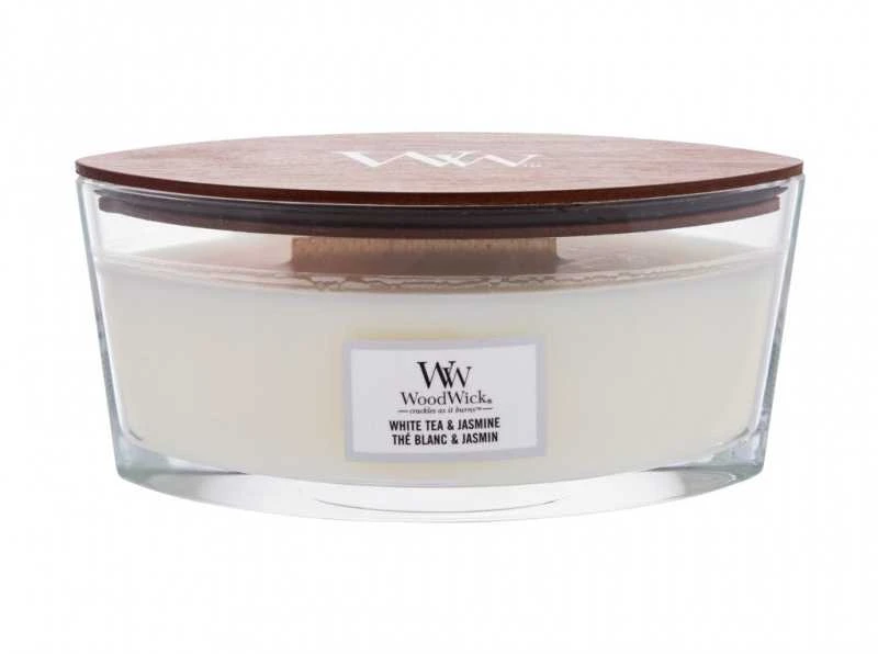 WoodWick Aromatinė žvakė (White Tea & Jasmine), 453,6 g