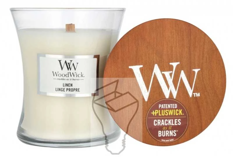 WoodWick Aromatinė žvakė (Linen), 275 g