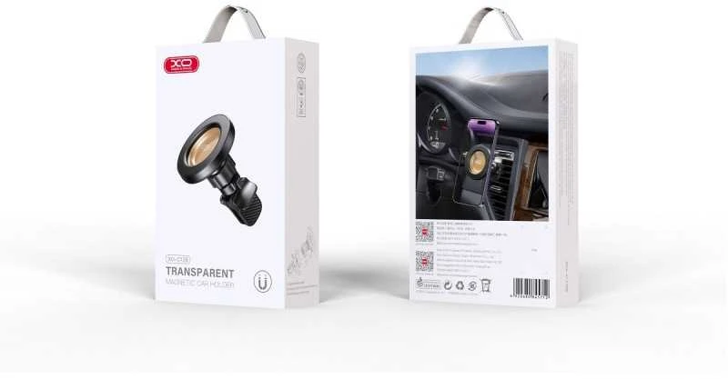 XO automobilinis laikiklis 129 magnetinis juodas-skaidrus oro ventiliacijos grotelėms