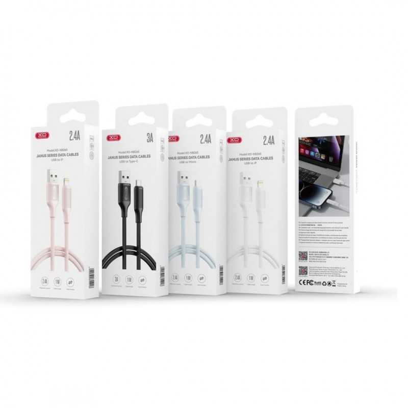 XO kabelis NB265 USB - Lightning 1,0 m 2,4 A baltas
