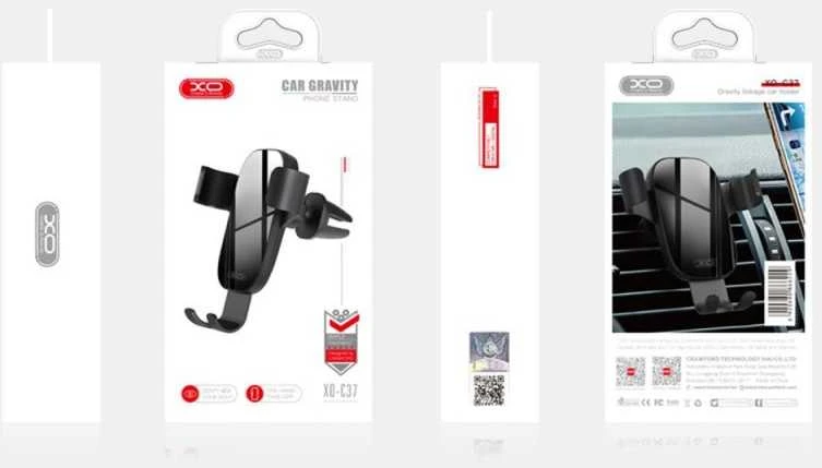 XO telefono automobilio laikiklis C37 Gravity Juodas skirtas oro išleidimui