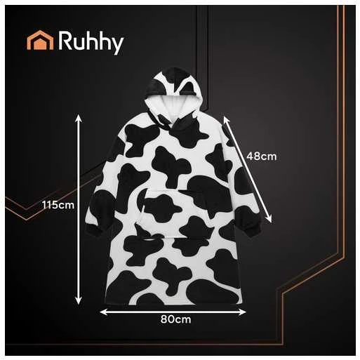 XXL sweatshirt - juodas and baltas blanket Ruhhy 26538