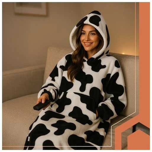 XXL sweatshirt - juodas and baltas blanket Ruhhy 26538