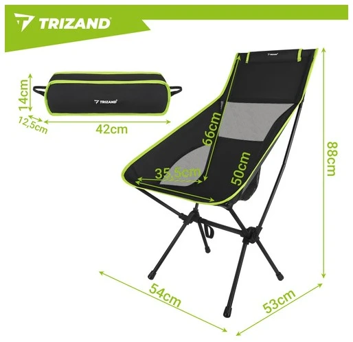 Fishing chair 41x52x86cm juodas Trizand