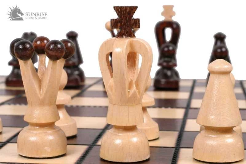 Provechess Šachmatai ir šaškės Small 350x175x45mm, karalius 60mm