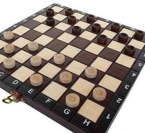 Provechess Šaškės, šachmatai, nardai (komplektas) 265x133x20mm, karalius 48mm