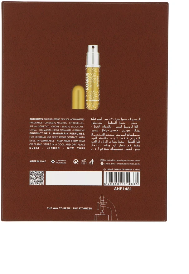„Al Haramain Amber Oud Gold 999.9 Dubai Edition PP“ kvepalai unisex, 100 ml