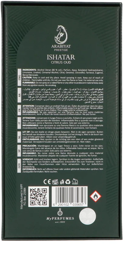 Arabiyat Prestige Ishatar Citrus Oud EDP parfumuotas vanduo unisex, 110 ml