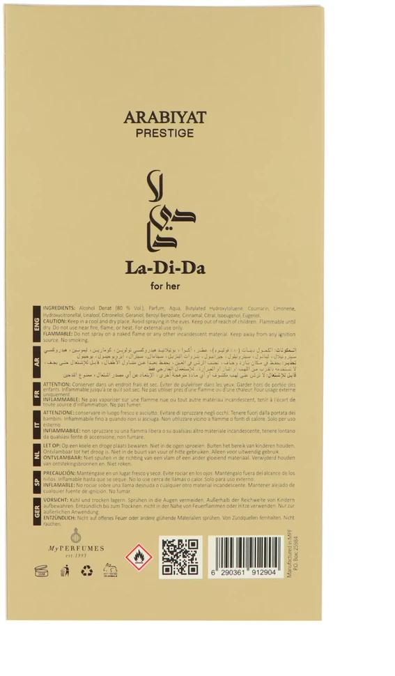 Arabiyat Prestige La Di Da EDP parfumuotas vanduo moterims, 100 ml