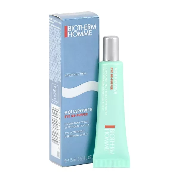 Biotherm Homme Aquapower Eye Hydrator Depuffing Effect vėsinantis paakių gelis vyrams, 15 ml