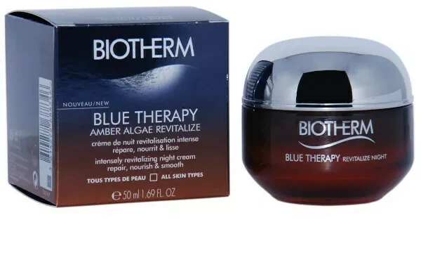Biotherm Mėlyna Therapy Amber Algae Revitalize Night Skin Kreminis naktinis veido kremas, 50 ml