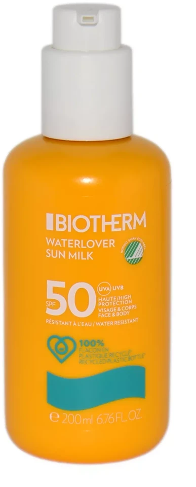 Biotherm Waterlover Sun Milk SPF 50 Face & Body apsauginis pienelis nuo saulės veidui ir kūnui, 200 ml