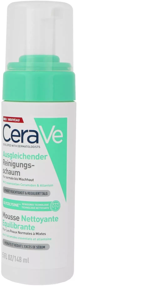 CeraVe Balancing Air Foam Valiklis valomosios veido putos, 148 ml