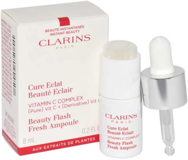 Clarins Beauty Flash Fresh Ampoule skaistinantis serumas veidui su vitaminu C, 8 ml
