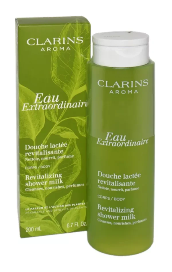 Clarins Eau Extraordinaire Revitalizing Shower Milk gaivinantis pieniškas prausiklis kūnui, 200 ml