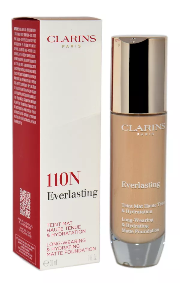 Clarins Everlasting Matte Foundation makiažo pagrindas, atspalvis: 110N - Honey, 30 ml