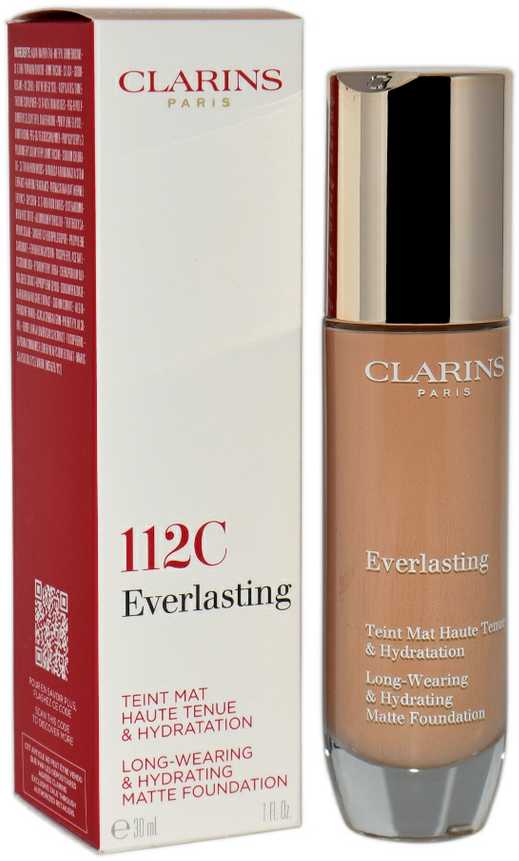 Clarins Everlasting Matte Foundation makiažo pagrindas, atspalvis: 112C - Amber, 30 ml