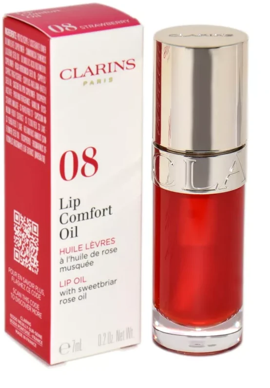 Lūpų aliejus Clarins Lip Comfort Oil 08 Strawberry, 7 ml