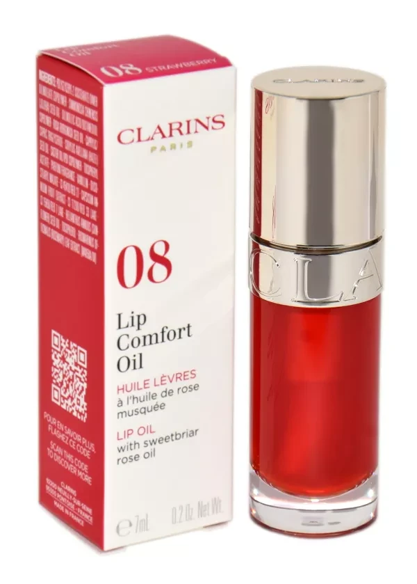 Lūpų aliejus Clarins Lip Comfort Oil 08 Strawberry, 7 ml