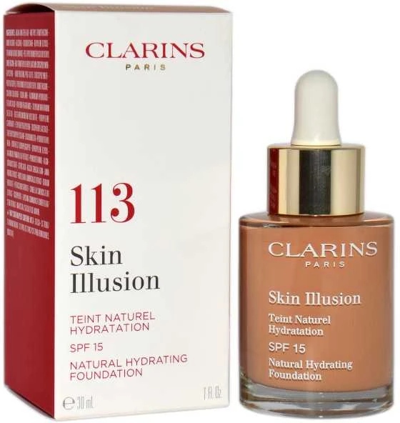 Clarins Saugus Makiažas Natūralus Drėkinamasis Fondas SPF15 113 Rudi 30ml