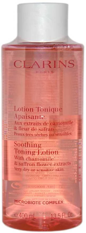 Clarins Soothing Toning Lotion Camomile & Saffron Flower tonikas sausai / jautriai odai, 400 ml