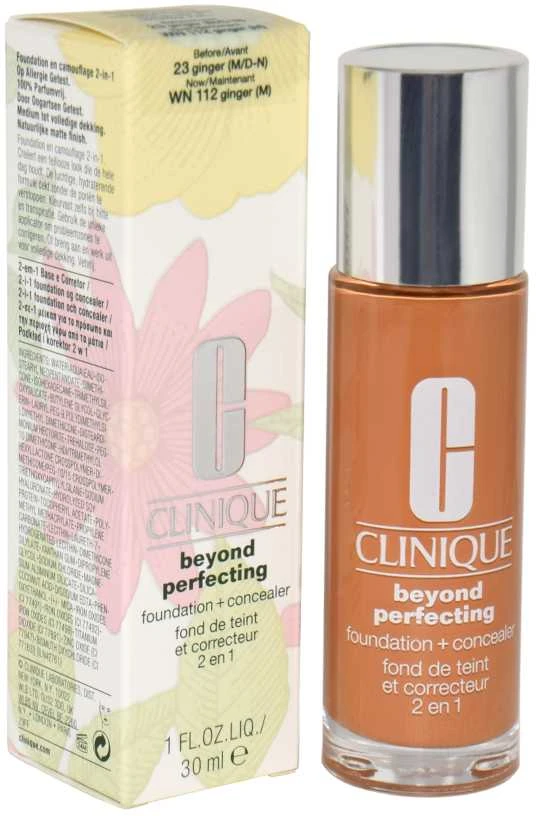 „Clinique Beyond Perfecting Foundation“ makiažo pagrindas + kaukė #23 Ginger, 30 ml