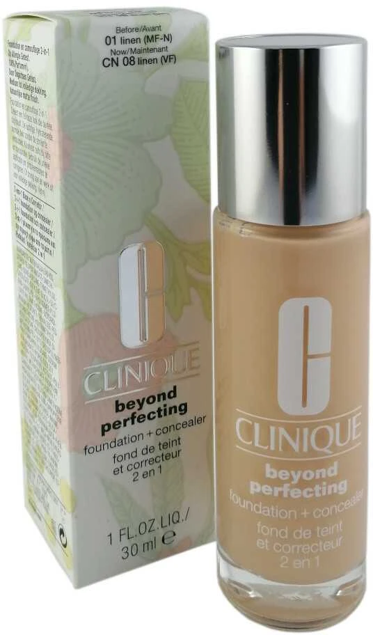 „Clinique Beyond Perfecting Foundation“ makiažo pagrindas ir kaukė „01 Linen“, 30 ml
