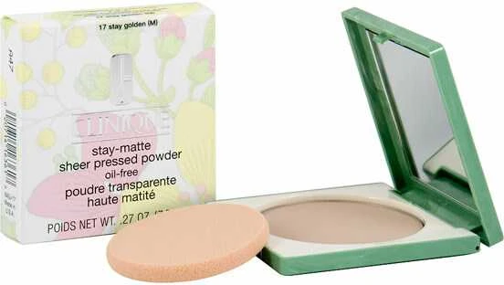 „Clinique Stay-Matte Sheer“ presuota pudra, #17 „Stay Golden“, 7,6 g
