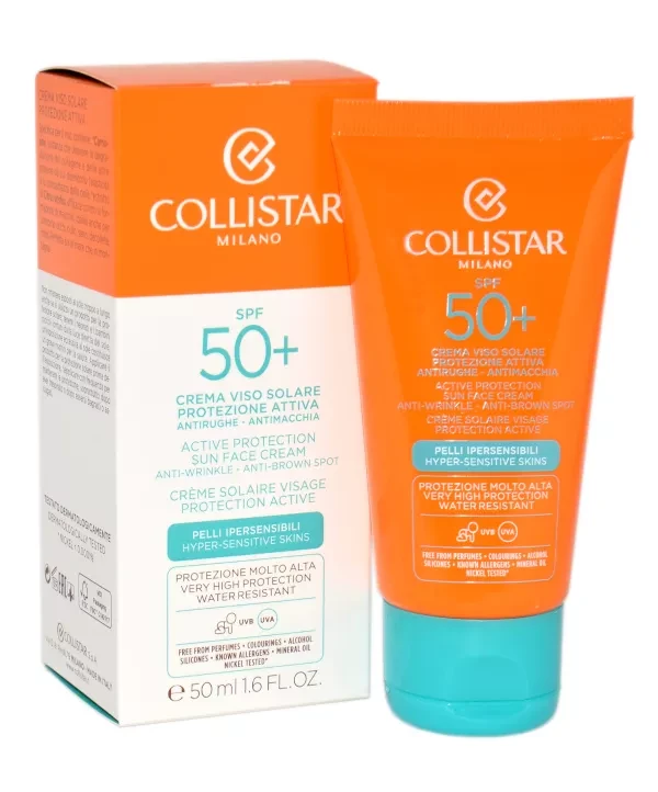 "Collistar" aktyvioji apsauga nuo saulės veidui Spf50 50ml