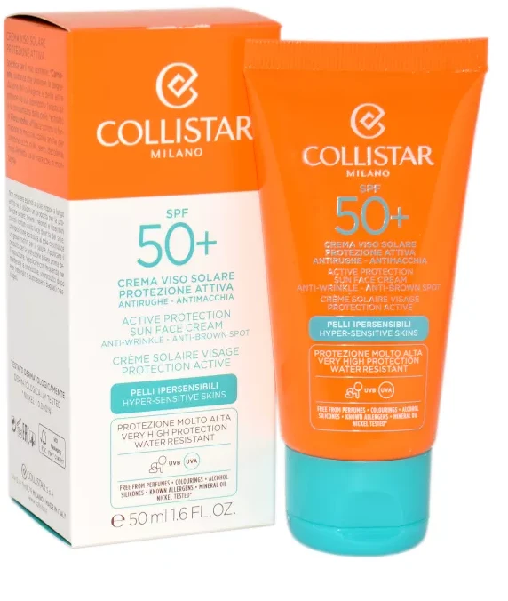 "Collistar" aktyvioji apsauga nuo saulės veidui Spf50 50ml