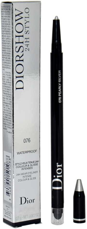 Christian Dior Diorshow On Stage Atsparus vandeniui Double-Ended Kohl Akių apvadas 076 Sidabrinis Pilkas 1.2 g
