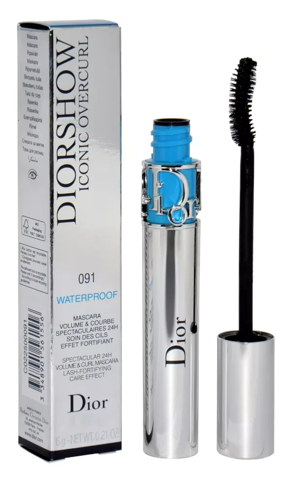 Christian Dior Diorshow Iconic Overcurl Atsparus vandeniui Volume Blakstienų tušas #091 Juodas, 6 g