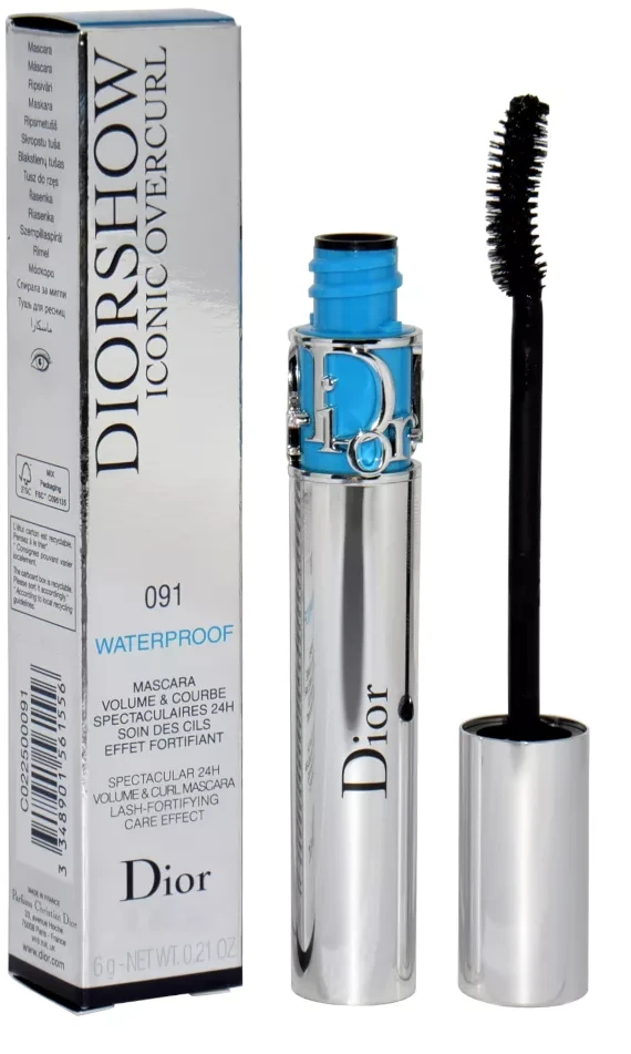 Christian Dior Diorshow Iconic Overcurl Atsparus vandeniui Volume Blakstienų tušas #091 Juodas, 6 g