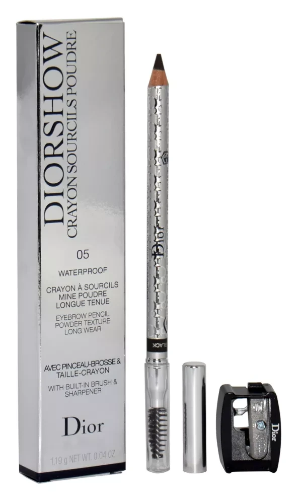Christian Dior Diorshow Atsparus vandeniui Double-Ended Eyebrow Kreminis Pieštukas & 2-In-1 05 Juodas 1.19 g
