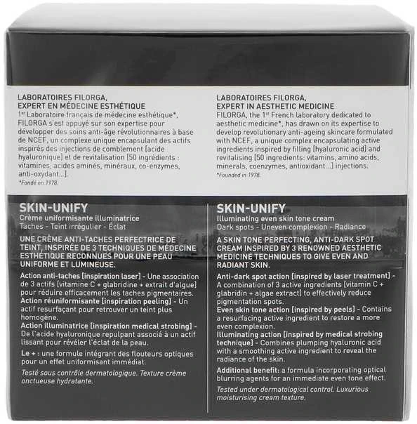 "Filorga Skin-Unify Illuminating Ever Skin Tone Kreminis" veido spalvą tobulinantis kremas nuo pigmentinių dėmių50ml