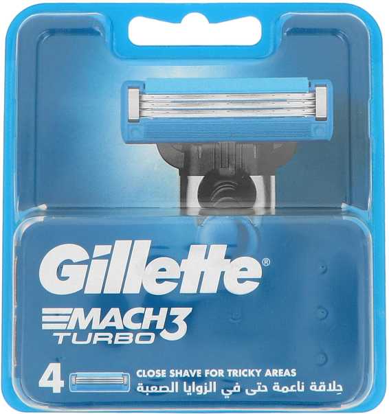 Gillette Mach 3 Turbo žinynas HD Siuvamųjų mašinų kasetė 4 vnt.