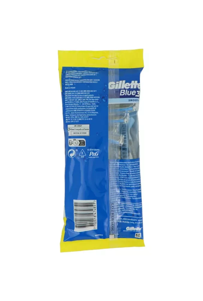 Gillette Mėlyna 3 vienkartinis skustuvo peiliukas 6 U