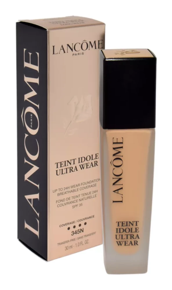 „Lancôme“ matinis makiažo pagrindas SPF 35 „Teint Idole Ultra Wear“ (makiažo pagrindas), 30 ml, 345N - 045 Sable rausvas gelsvas