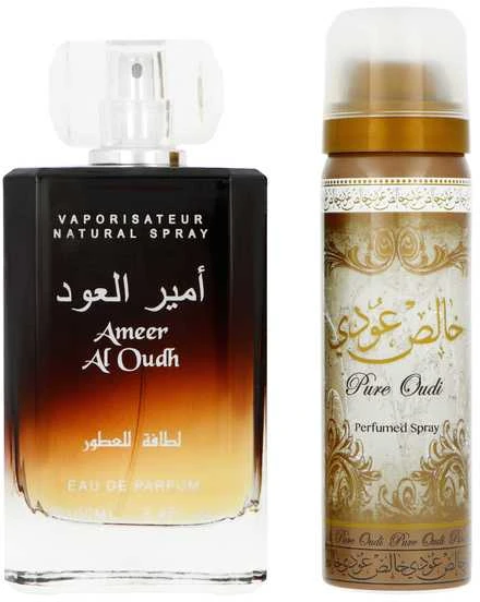 Unisex rinkinys Lattafa Ameer Al Oudh (kvepalai Lattafa Ameer Al Oudh EDP, 100 ml + dezodorantas 50 ml)