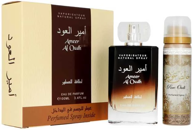 Unisex rinkinys Lattafa Ameer Al Oudh (kvepalai Lattafa Ameer Al Oudh EDP, 100 ml + dezodorantas 50 ml)