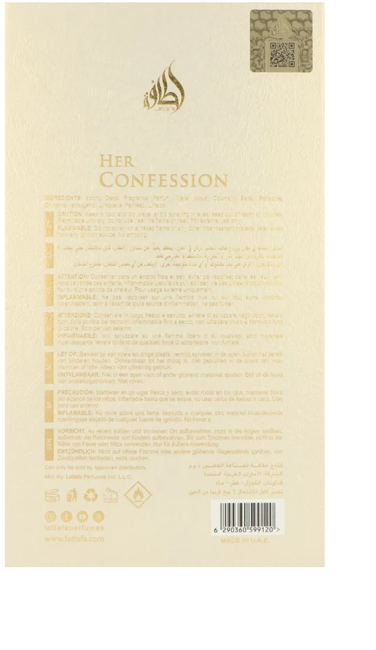 Lattafa Her Confession EDP parfumuotas vanduo moterims, 100 ml
