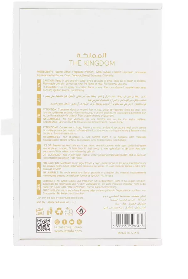 Kvepalai vyrams Lattafa The Kingdom EDP, 100 ml