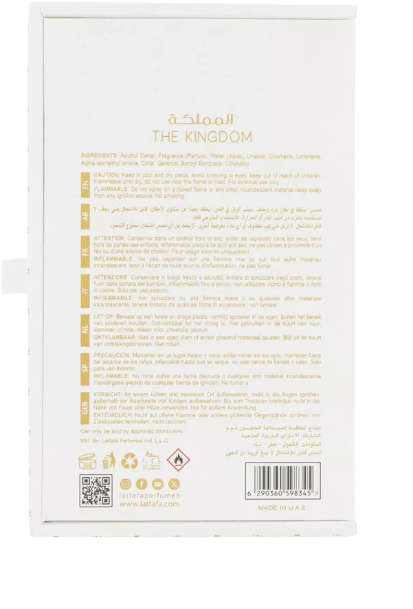 Kvepalai vyrams Lattafa The Kingdom EDP, 100 ml