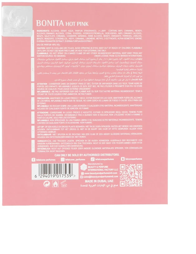 Le Falcone Bonita Hot Rožinė EDP parfumuotas vanduo moterims, 100 ml