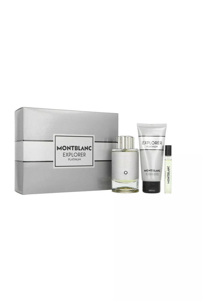 Mont Blanc rinkinys MONT BLANC Explorer Platinium EDP purškiklis 100ml + MINIATURA EDP 7,5ml + DUŠO ŽELĖ 100ml
